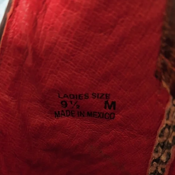 Macie Bean Brown and Black Checkered Cowgirl Boots - Picture 3 of 9